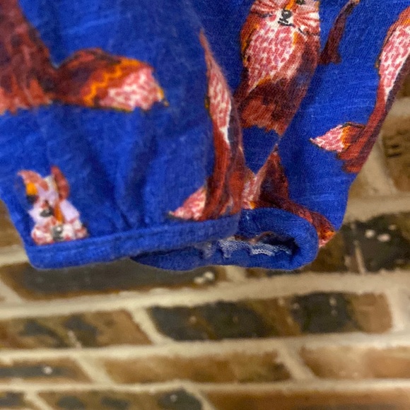 9-H15 STCL (Anthropologie) 3/4 sleeve fox print top, Women’s XS - Picture 3 of 4